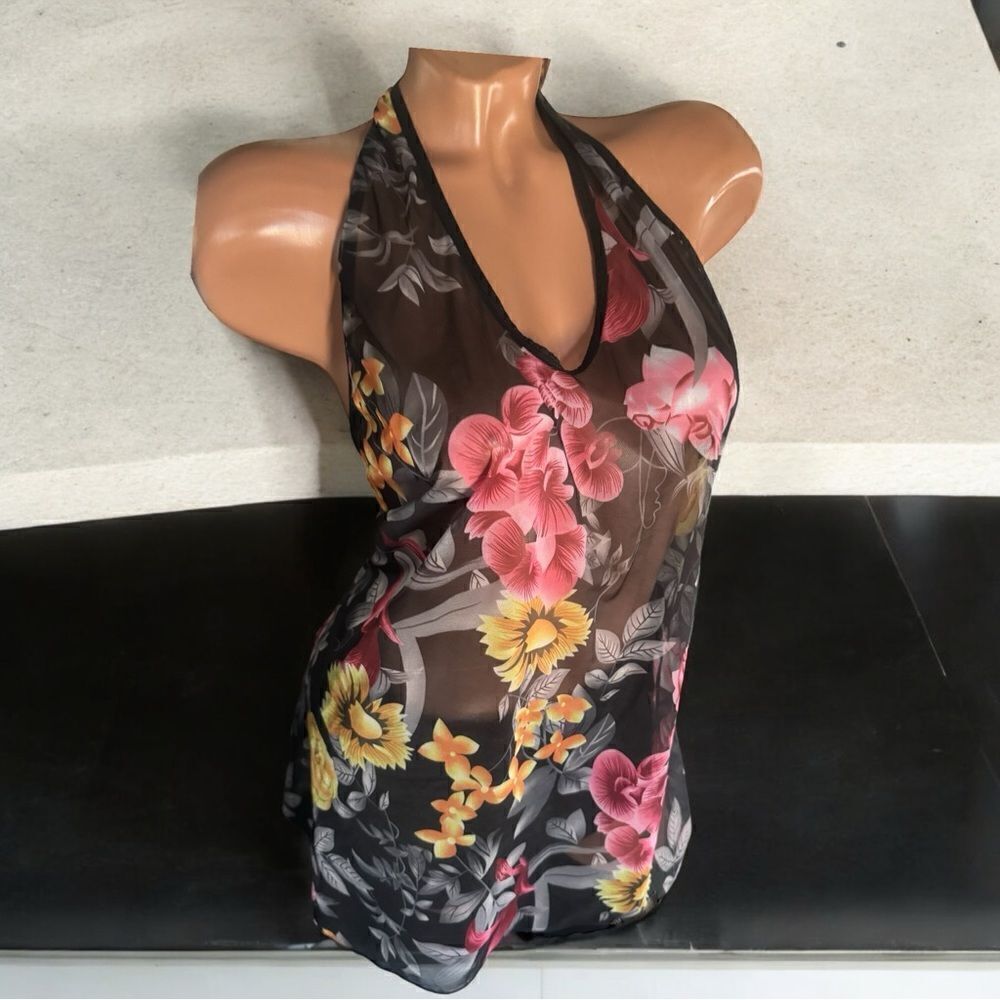 Halter Intimate l Sheer l Floral l 2X l EUC